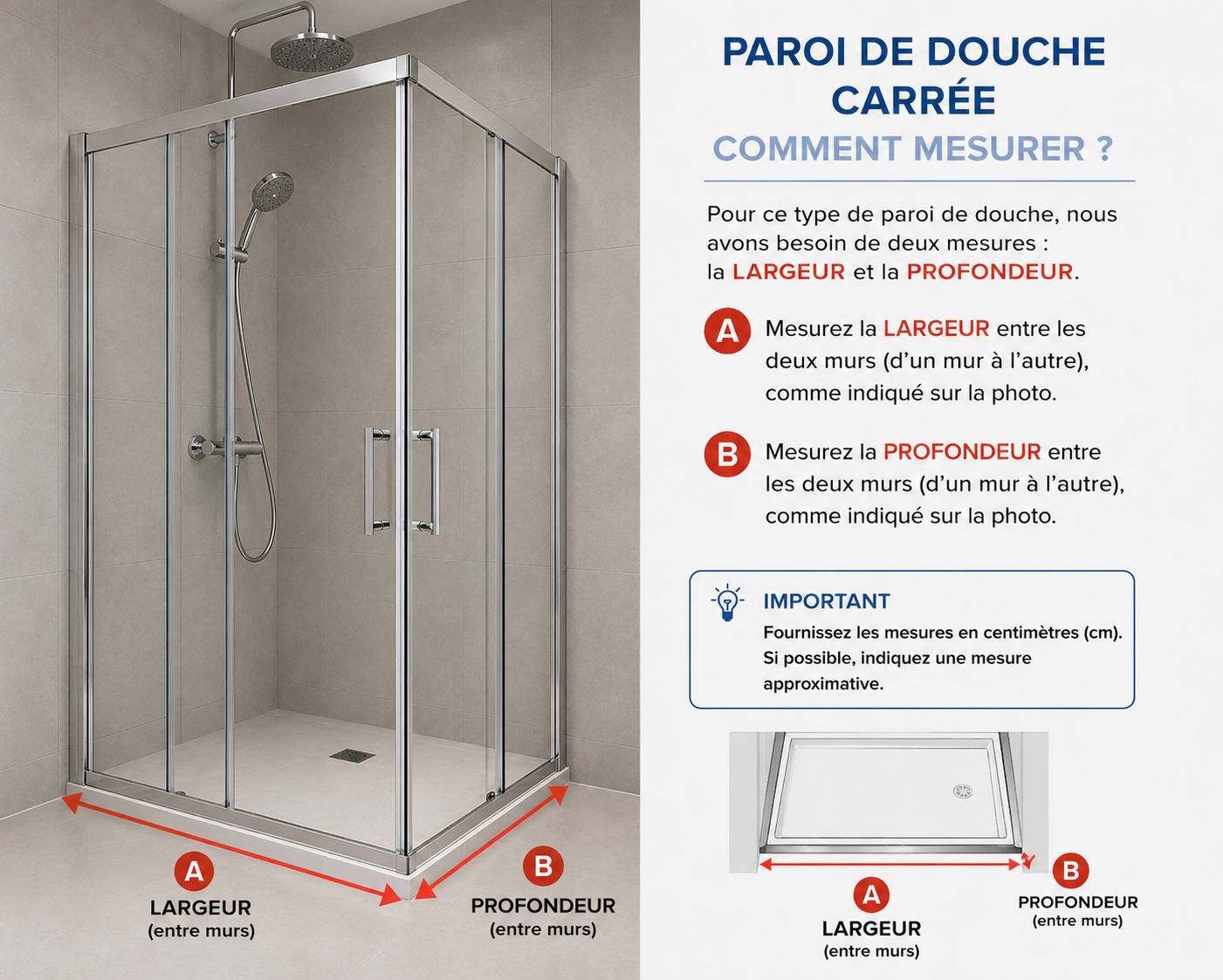 Plantilla mesures paroi angulaire / carrée