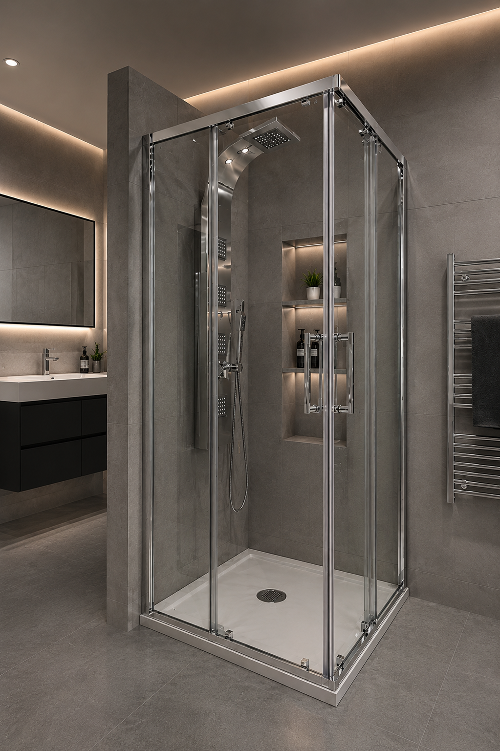Paroi de douche Atlanta Chromé — Aqua Baño Tétouan & Tanger
