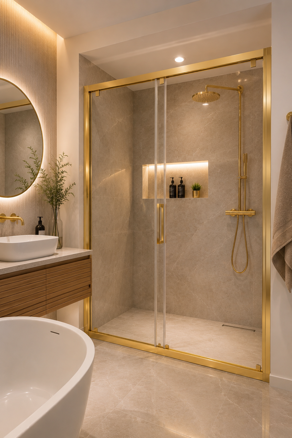 Paroi de douche Viena Gold — Aqua Baño Tétouan & Tanger