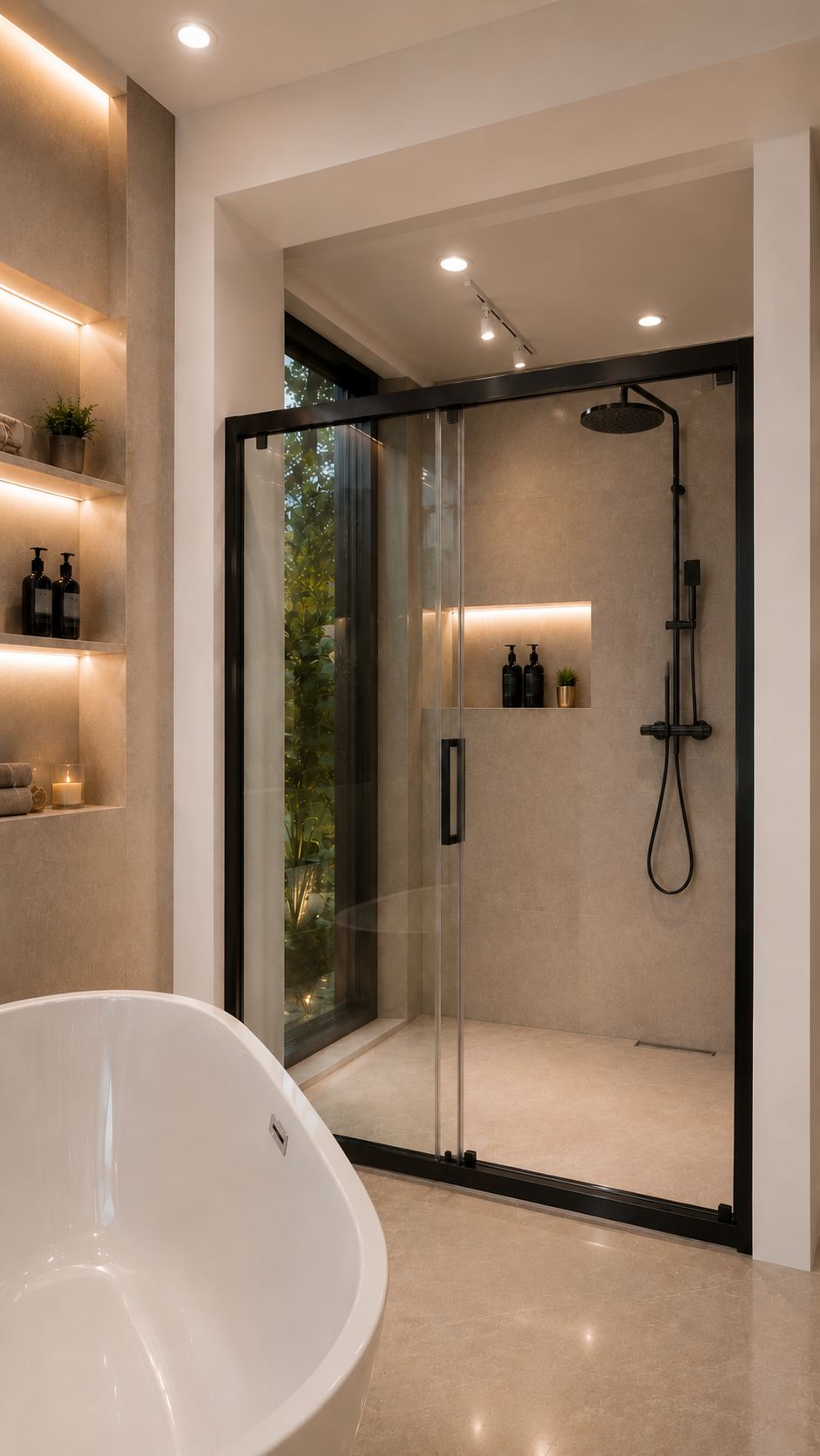 Paroi de douche Viena Noir — Aqua Baño Tétouan & Tanger
